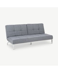 Fabian Sofa Bed, Grey Fabric & Chrome