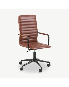 Hoyt Office Chair, PU-leather & Black frame