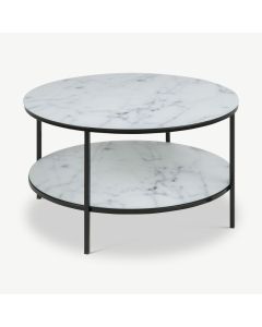 Ophelia sofabord i lag, marmor-look med sort