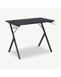 Khai Gaming Desk, Grey Wood & Metal legs