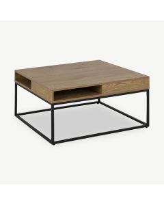 Ike Coffee Table, Natural Wood & Black frame