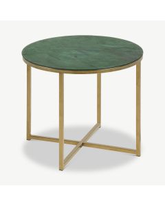 Ophelia round Side Table, Glass & Brass