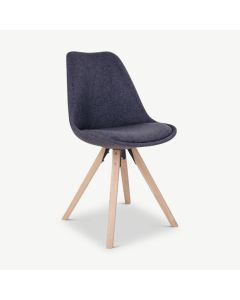 UP Dining Chair, Dark Grey Fabric & Wood legs