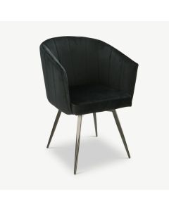 BEN Dining Chair, Velvet & Black legs