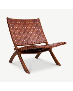 Dani Lounge Chair, Leather & Teak