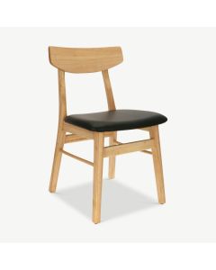 Jenson Dining Chair, Wood & PU Leather seat