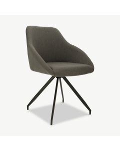 Marlow Swivel Dining Chair, Fabric & Steel