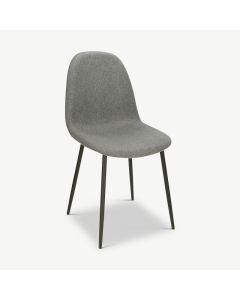 MOES Dining Chair, Grey Fabric & Black legs