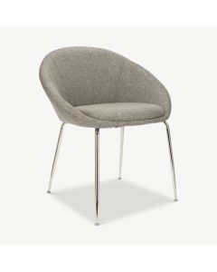Stanley Dining Chair, Fabric & Chrome legs