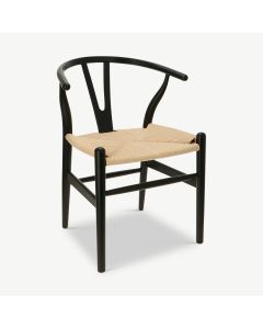 Bone Wooden Dining Chair, Natural & Black Wood