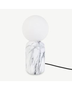 Gala Table Lamp, White Iron Marble Look
