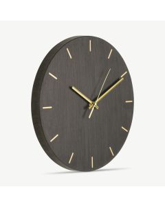 Aria Wall Clock, Grey Wood (Ø30 cm)