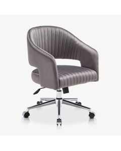 Constance Office Chair, Velvet & Chrome