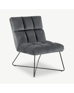 Liam Lounge Chair, Velvet & Black legs