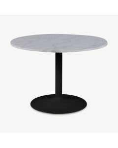 Table de salle à manger Nani, marbre & base acier