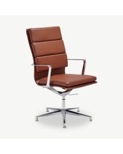 Levi Conference Chair, Cognac Leather & Chrome