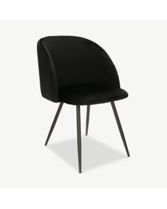 Vesper Dining Chair, Velvet & Black legs