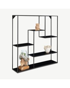 Vice Wall Shelf, Steel frame and black shelves