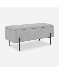 Watson Bench, Light Grey Polyester & storage
