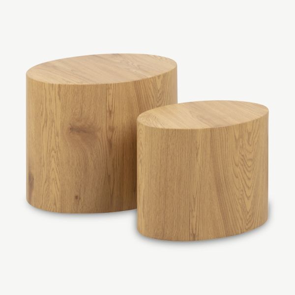 Mercy salontafel, natuurlijk hout (set van 2)