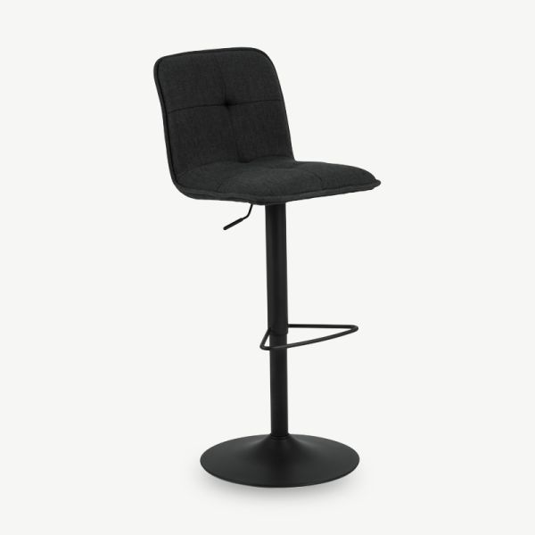 Moby Bar Stool, Anthracite Fabric & Metal base