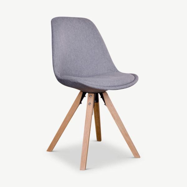 UP Dining Chair, Grey Fabric & Wood legs