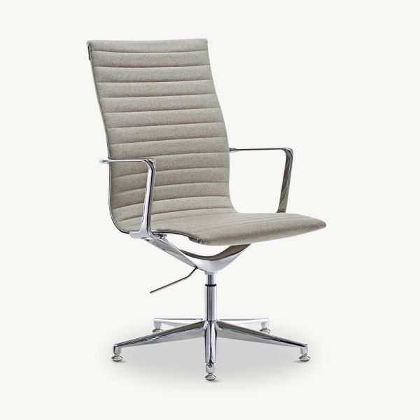 Ava Conference Chair, Greige Fabric & Chrome