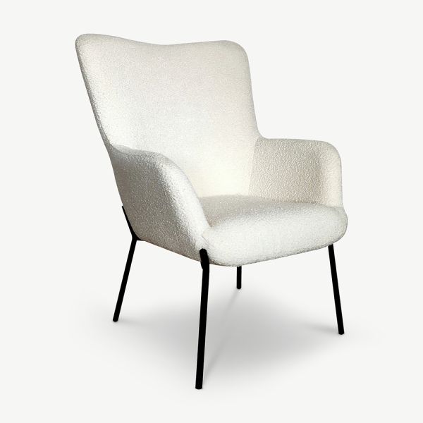 Dublin Boucle Lounge Chair, White