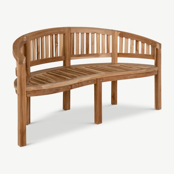 Cabo Wooden Outdoor Bench, Natural Teak