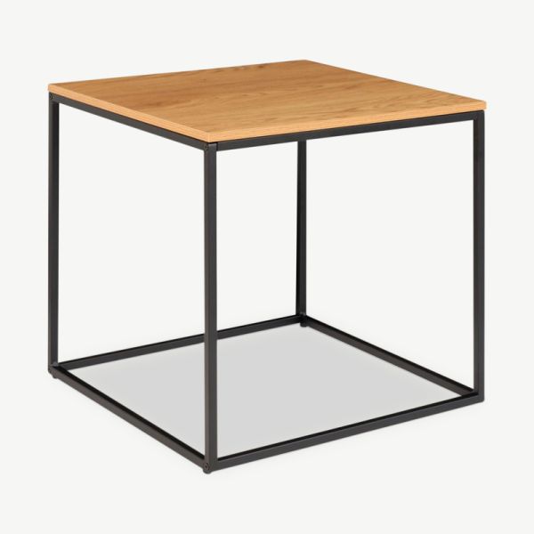 Mensa Side Table, Oak & Black frame