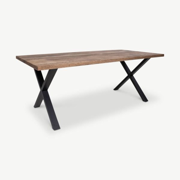 Monte Dining Table, Smoked Oak & Black oblique view