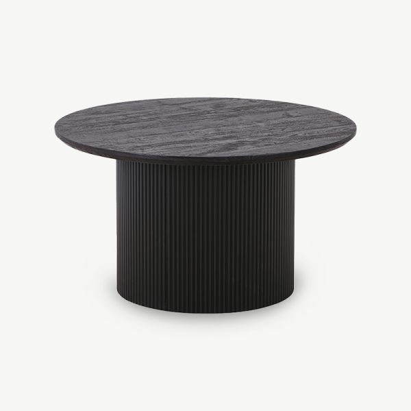 Table basse ronde Duarte, bois noir