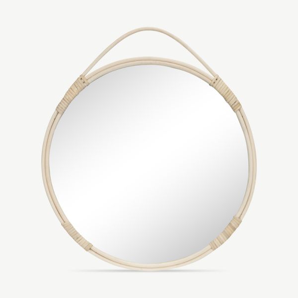 Mason spegel, naturfärgad rotting Ø50 cm