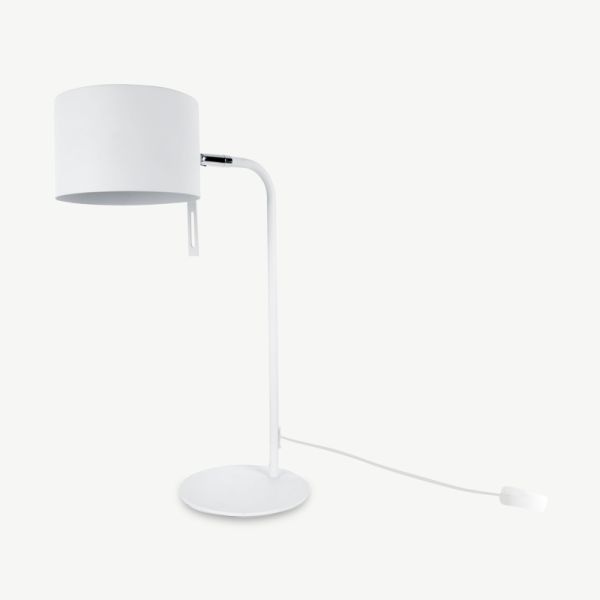 Shell Table Lamp, White Iron