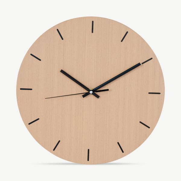 Aria Wall Clock, Natural Wood (Ø30 cm)