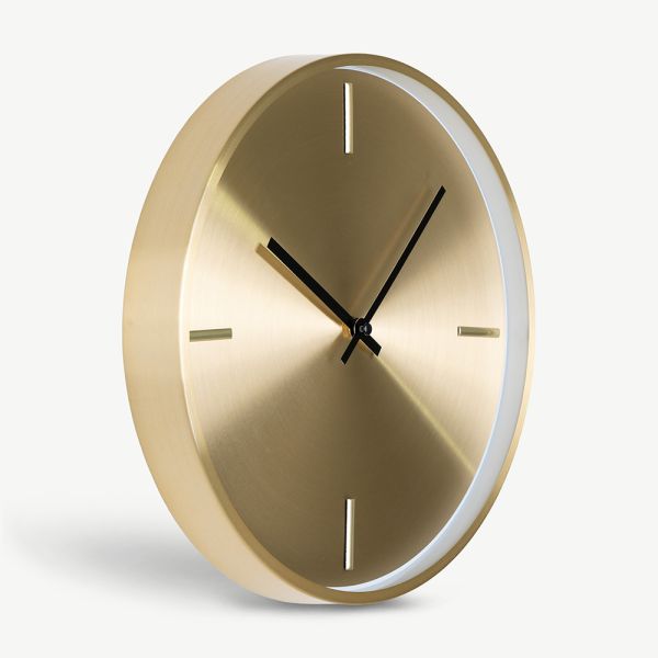 Demir Wall Clock, Gold Aluminium