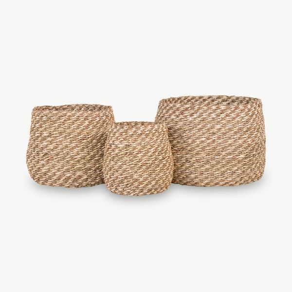 Indra Round Baskets - Natural Seagrass (set of 3)