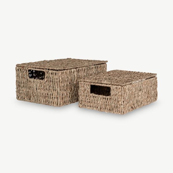 Indra Storage Baskets - Brown Seagrass (set of 2)