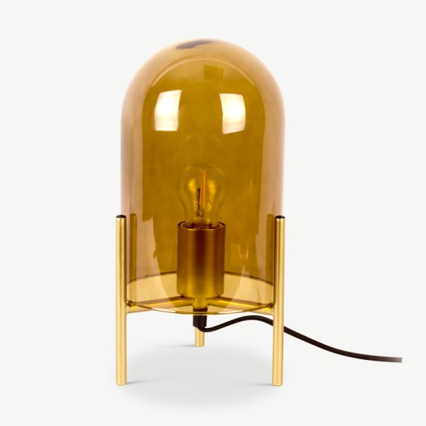 Bell Table Lamp, Moss Green Glass