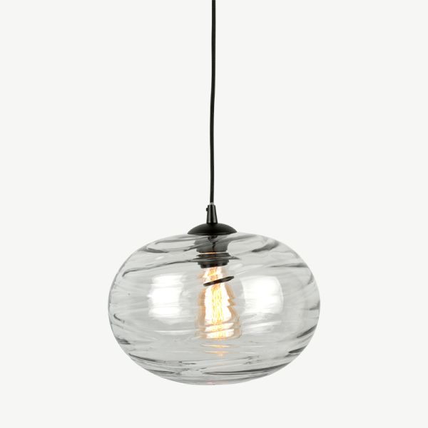 Glamour Sphere Pendant Lamp, Grey Glass