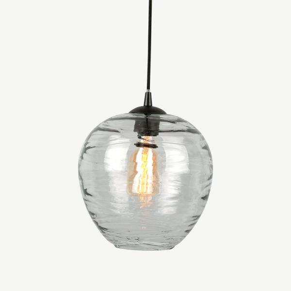 Glamour Globe hanglamp, grijs glas