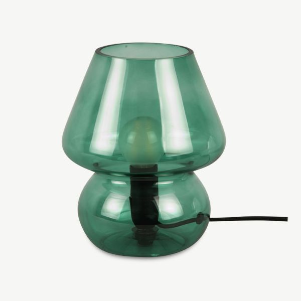 Vintage Table Lamp, Jungle Green Glass