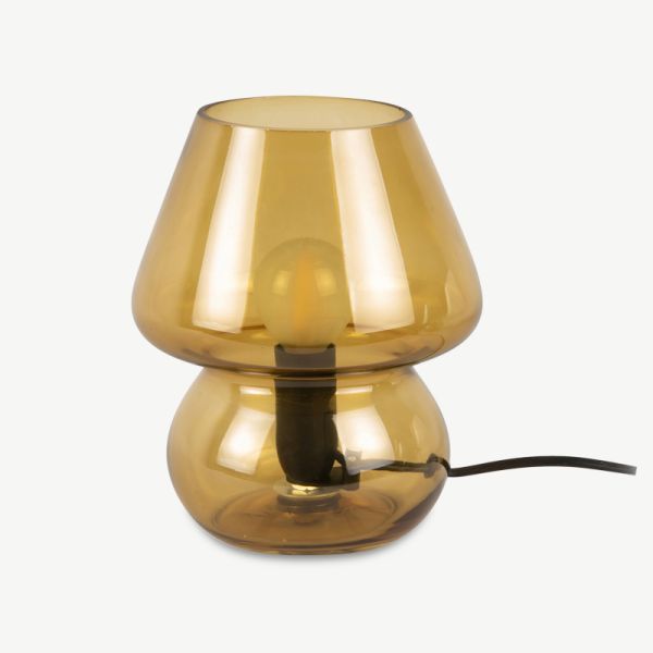 Vintage Table Lamp, Gold Glass