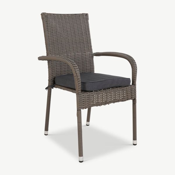 Eden Garden Chair, Grey Rattan