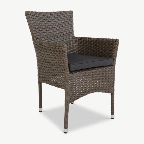 Seth Garden Chair, Grey Rattan