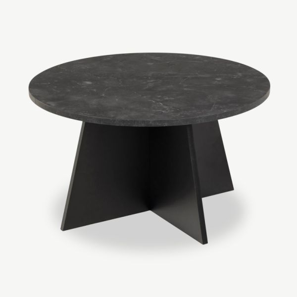 Ace Coffee Table, Black MDF (Ø70cm)