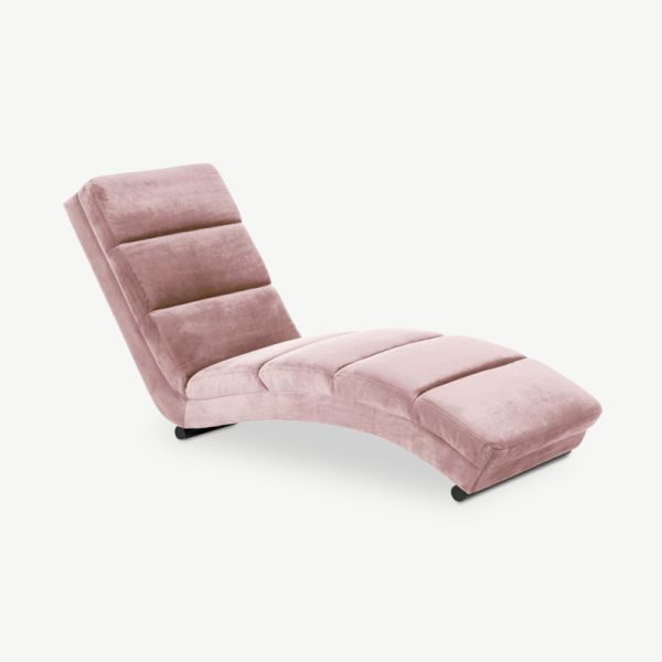 Diek chaise longue, roze velvet