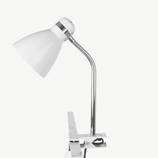 Peer Desk Lamp, White Metal