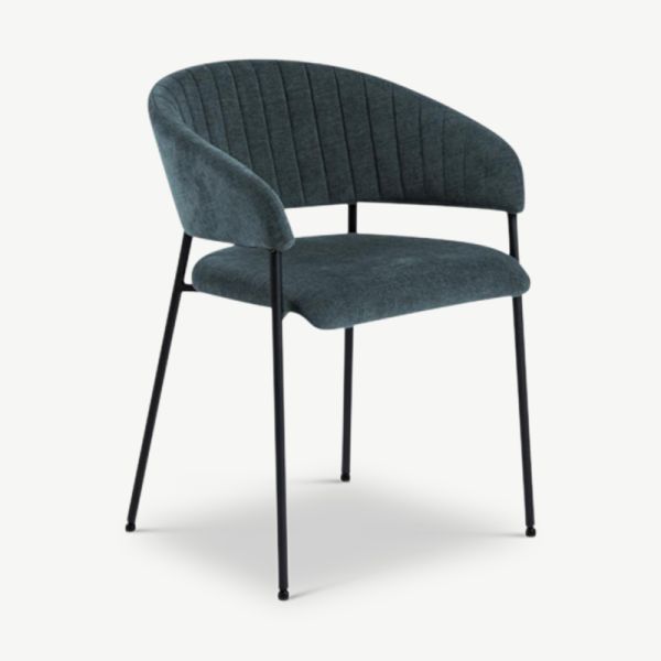 Avi Dining Chair, Blue Fabric