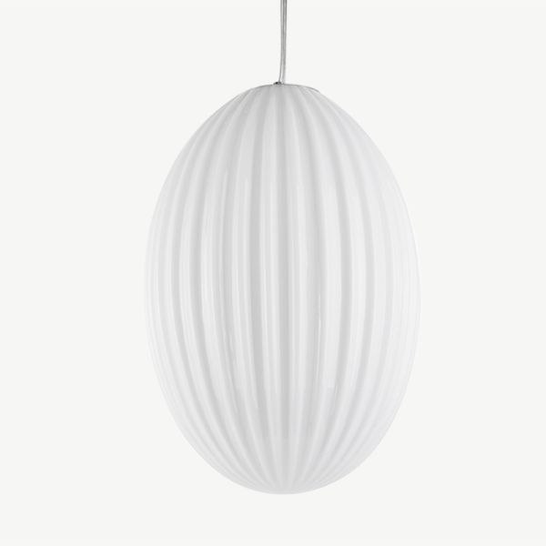 Swell Pendant Lamp, White Glass, large